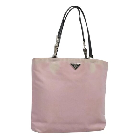 PRADA Hand Bag Nylon Pink Silver Auth bs26647 - Picture 1 of 16
